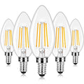 E12 LED Candelabra Bulbs 40 Watt Equivalent, 4W Vintage Candle Light Bulbs Dimmable, 470Lm Warm White 2700K B11 Edison Bulb, Filament Clear Glass Lamp Bulb for Chandelier Ceiling Fan (5 Packs)
