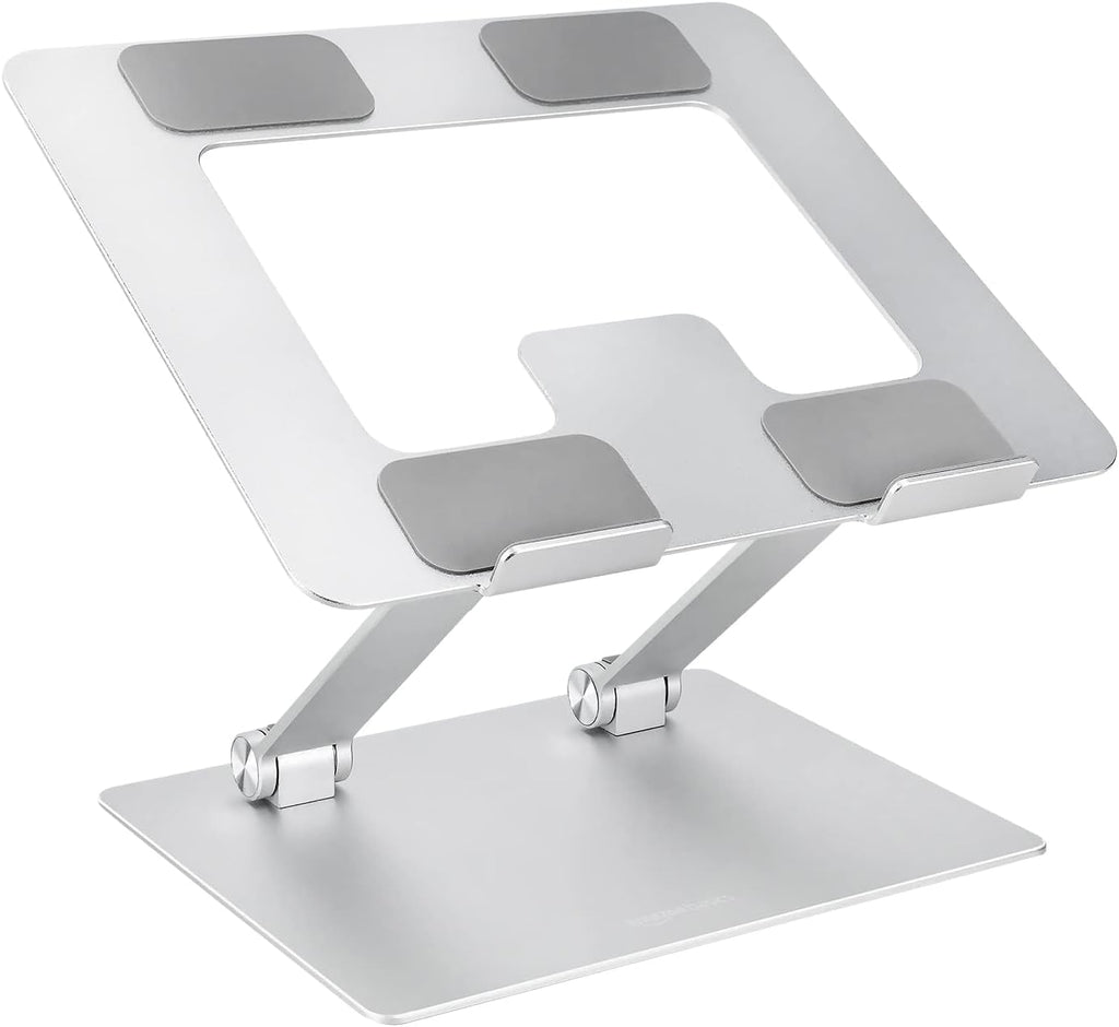 Sturdy and Portable Ergonomic Laptop Stand for Desk, Adjustable Riser, Fits all Laptops and Notebooks up to 17.3 Inch, Silver, 10 x 8.7 x 6 in