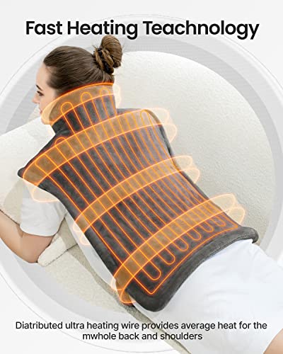 RENPHO Electric Heating Pad for Back, Electric Heat pad for Neck and Shoulders, FSA Eligible & HSA Store, 24"x33" Gray