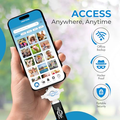 ThePhotoStick® Omni 128GB USB Flash Drive & Memory Stick – Automatic Photo & Video Backup for iPhone, Android, Mac & PC – Multiport Connection to Easily Store & Transfer Files
