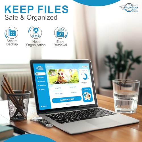 ThePhotoStick® Omni 128GB USB Flash Drive & Memory Stick – Automatic Photo & Video Backup for iPhone, Android, Mac & PC – Multiport Connection to Easily Store & Transfer Files