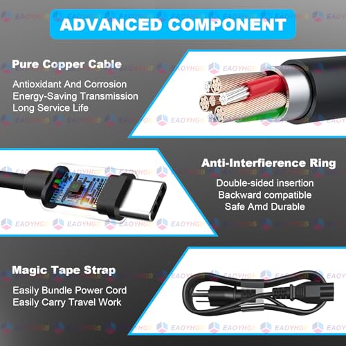 65W 45 Watt USB Type C Laptop Charger Compatible with Dell XPS 13, Latitude 5440 5540 5450 5420 7420 5520 E5440 E5430 5320 7440 5430 5530 7430 7450 Power Cord, Chromebook 3100 2in1 Computer AC Adapter