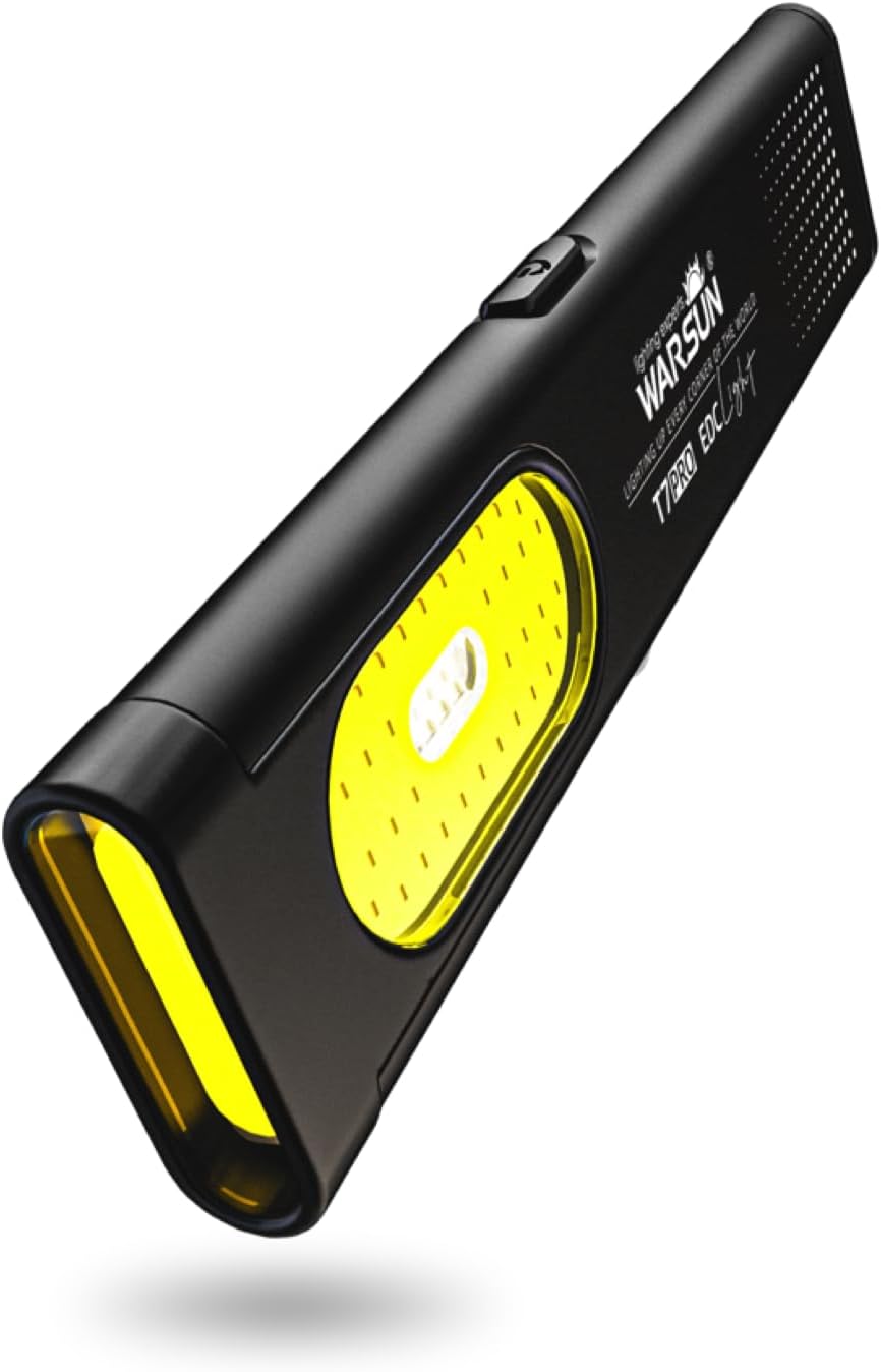 WARSUN Compact Multi-Mode Pocket LED Flashlight - 675LM, USB-C Rechargeable, IPX4, Dual Material, Red/Blue Strobe, for Everyday Carry & Travel