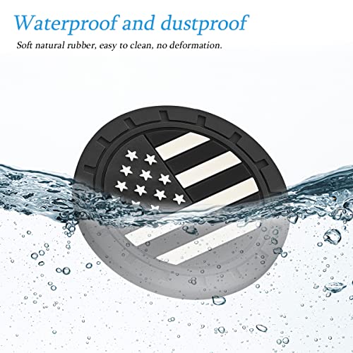 AUCELI 4 Pack Car Cup Holder Coasters, Colored American Flag US Flag Insert Car Cup Coaster, 2.75 Inch Anti Slip Shockproof Embedded Drink Mat, Vehicle Interior Decor Accessories