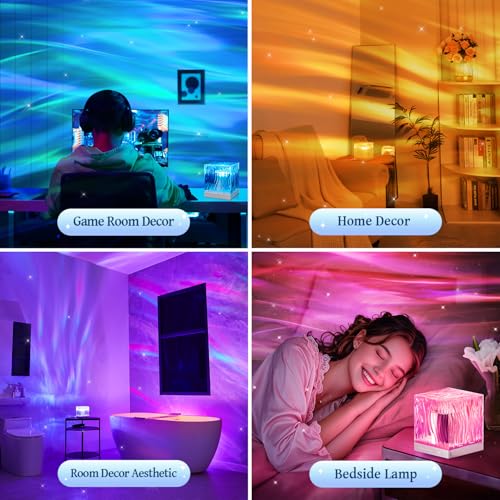 Northern Lights Projector Aurora Light Projector, 18-Color Sunset Lamp Cool Stuff for Teen Girls Game Room Decor for Teen Girls, Mood Lighting Galaxy Projector for Bedroom Decorations, Boy Girl Gifts