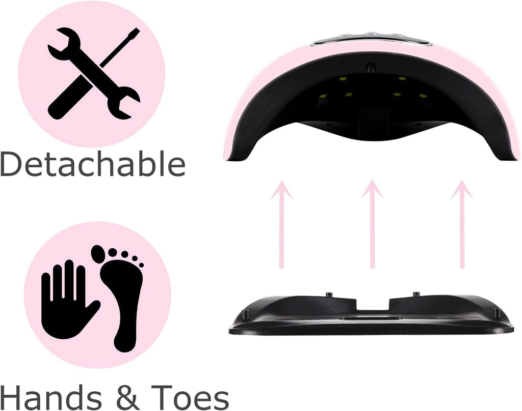 BIGBEAR UV Light for Nails, 48W UV LED Nail Lamp for Gel Polish, Fast Nail Dryer with Automatic Sensor, 3 Timer Setting, Small and Portable, LED Nail Light for Fingernail and Toenail