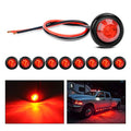 Nilight - TL-04 10 PCS 3/4 Inch Round LED Clearance Light LED Front Rear Side Marker Indicator Light Bullet Marker Light for Truck RV Car Bus Trailer Van Caravan Boat 12V, Red