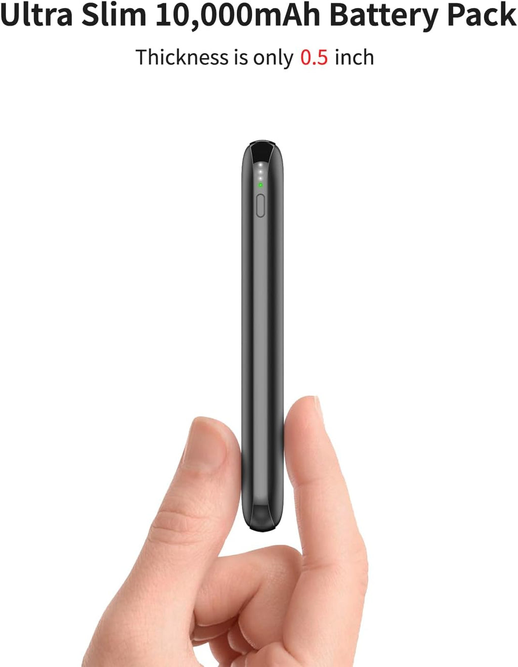 5V 2A Power Bank for Heated Vest, Jacket, Stadium Seats, Chair, 10000mAh Fast Charging Battery Pack for USB Heated Clothing, Heated Blanket, Coat, Sleeping Bag