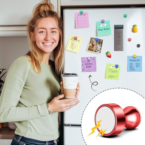 FINDMAG Fridge Magnets, Colorful Metal Paint Fridge Magnets, Strong Refrigerator Magnet for Adults, Decorative Whiteboard Magnet for Office, Kitchen Accessories, Classroom, Map Decor, Pack of 14