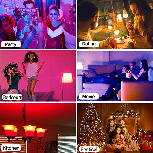 RGB Color Changing Light Bulbs,9W RGB LED Light Bulbs,40W Equivalent A19 E27/E26 Warm White 6500K,16 Color Multicolor Light Bulb Dimmable Light for Home Party Bedroom Outdoor(1Pack)