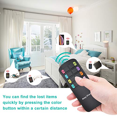 Key Finder Locator Tags, Lost Remote Finder Make Noise, TV Remote Control Finder with Sound 8 Receivers 85DB Beeper LED Light Wireless Item Tracker Locators Find Keys Device for Wallet Pets Gift