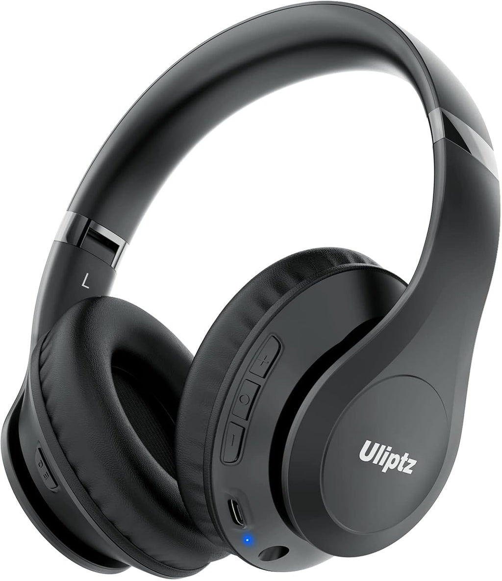 Uliptz Wireless Bluetooth Headphones, 65H Playtime, 6 EQ Sound Modes, HiFi Stereo Over Ear Headphones with Microphone, Foldable Lightweight Bluetooth 5.3 Headphone for Travel/Office/Cellphone/PC