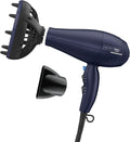 INFINITI PRO CONAIR Hair Dryer with Innovative Diffuser, Enhances Curls and Waves While Reducing Frizz, Dark Blue
