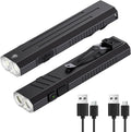 2pack Rechargeable EDC Flashlight - Emergency One Click Strobe Mode, 1600 High Lumens Portable Pocket light Mini Flashlight , Magnetic Small EDC Slim Flat Flashlight for Working Camping Repairing