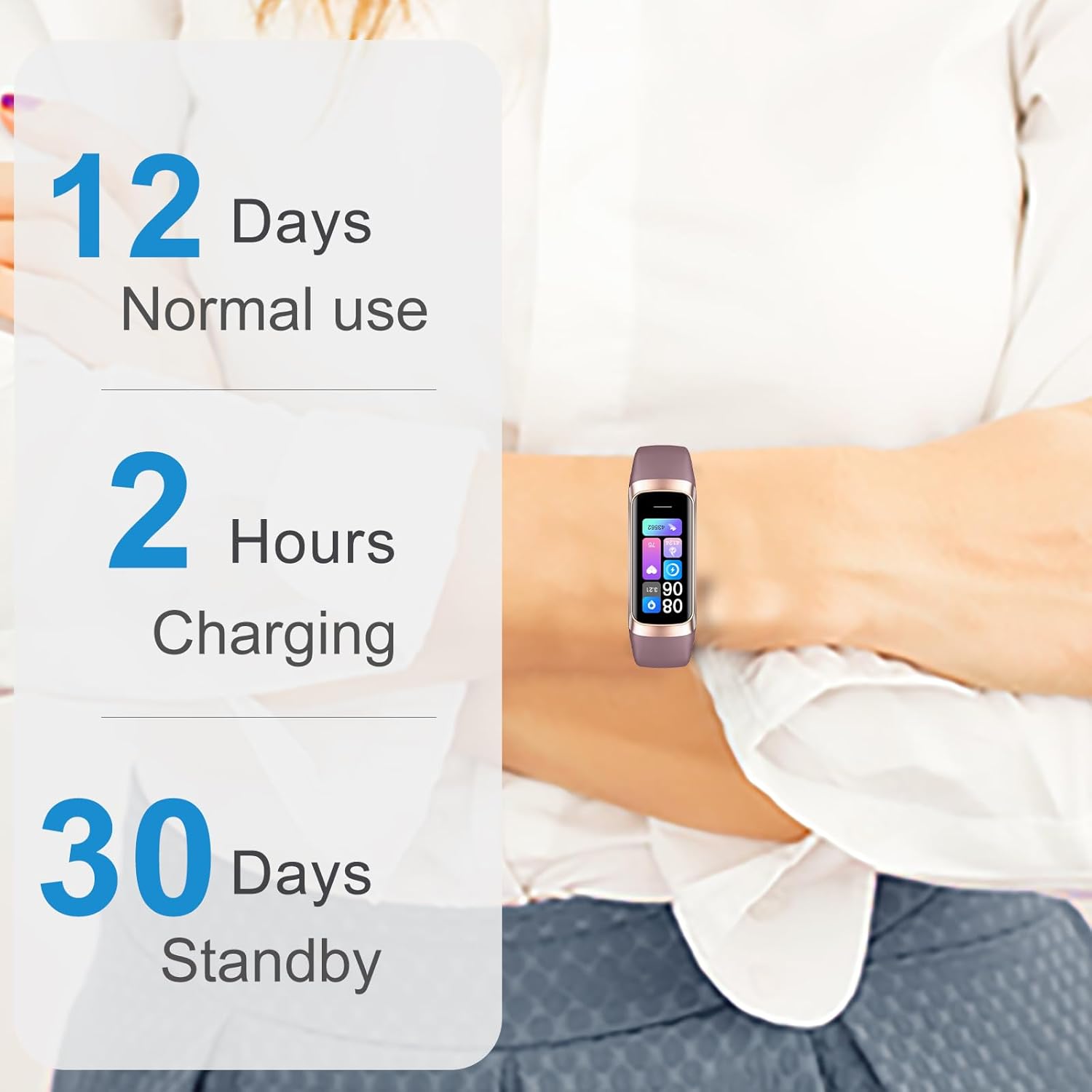 Zeacool Fitness Tracker Smart Watch – 24/7 Heart Rate, Blood Oxygen & Blood Pressure Monitor, Sleep Tracking, 5 ATM Waterproof, Step & Calorie Counter (Bordeaux)