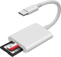USB C SD Card Reader, WNXSLOAD SD Card Adapter with SD MicroSD Dual Slots for iPhone 15 16 iPad Mac MacBook Laptop, USB-C/TypeC High-Speed Trail Camera Memory Card Reader, Plug & Play - 2 Slots