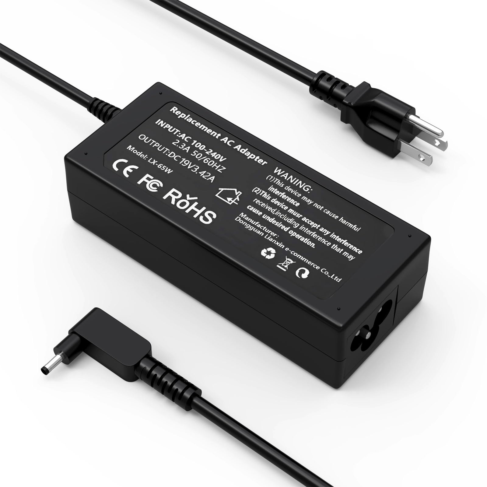 65W Laptop Charger Compatible with Acer Aspire 3 5 Series A315-23 A315-24P A315-35 A314-23P A317-53 A315-58 A315-59; A515-44 A515-45 A515-46 A515-54 A515-55 A515-56 AC Adapter Power Cord