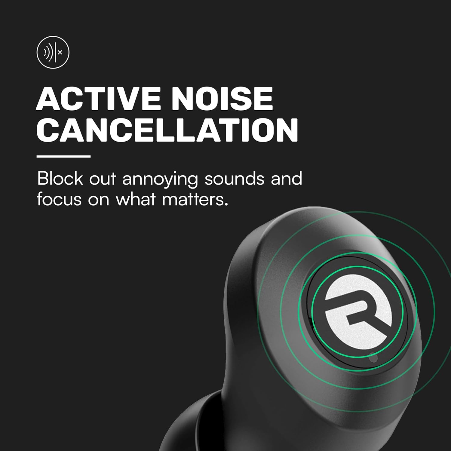 Raycon Everyday Classic Bluetooth Wireless Earbuds + Microphone with Active Noise Canceling, Sweat & Water-Resistant Earphones, Ear Buds Wireless Bluetooth 32 Hours Playtime (Black)