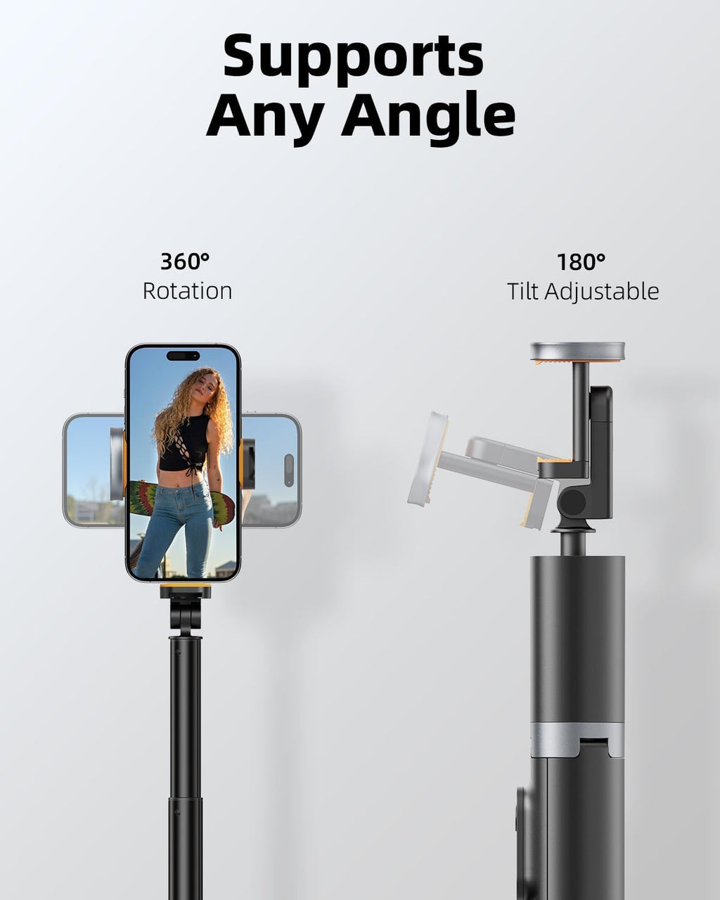 TODI 63” Selfie Stick Tripod for Phone – Extendable Stand with Wireless Remote, Compatible with iPhone & Android