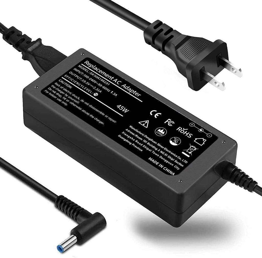 TSKYBEAR 45W Charger Compatible with HP Laptop Charger, Pavilion, Pavilion X360, Elitebook, Stream, Probook, Notebook 11 14 15 15-f272wm 15-f387wm Computer Smart Blue Tip Power Supply Cord Plug