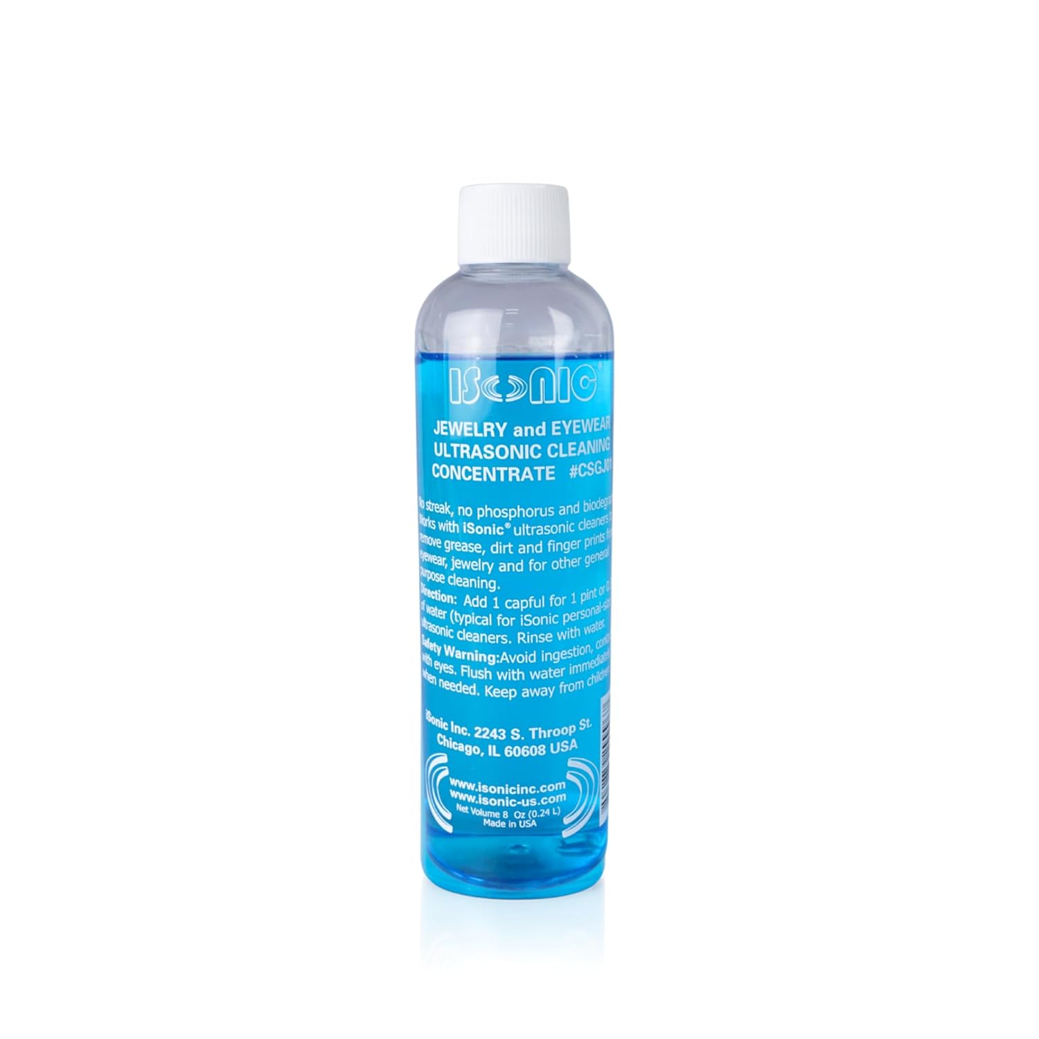 iSonic CSGJ01-8OZx1 Ultrasonic Jewelry/Eye Wear Cleaning Solution Concentrate,Blue
