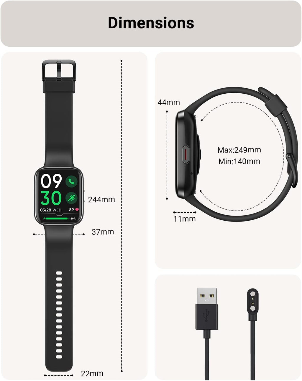 Tensky Smart Watch for Men/Women Android & iPhone, Alexa Built-in, 1.8" Touch Screen Fitness Tracker with Answer/Make Calls, 3ATM Waterproof Heart Rate/Sleep/SpO2 Monitor, Pedometer, 100+ Sport Modes