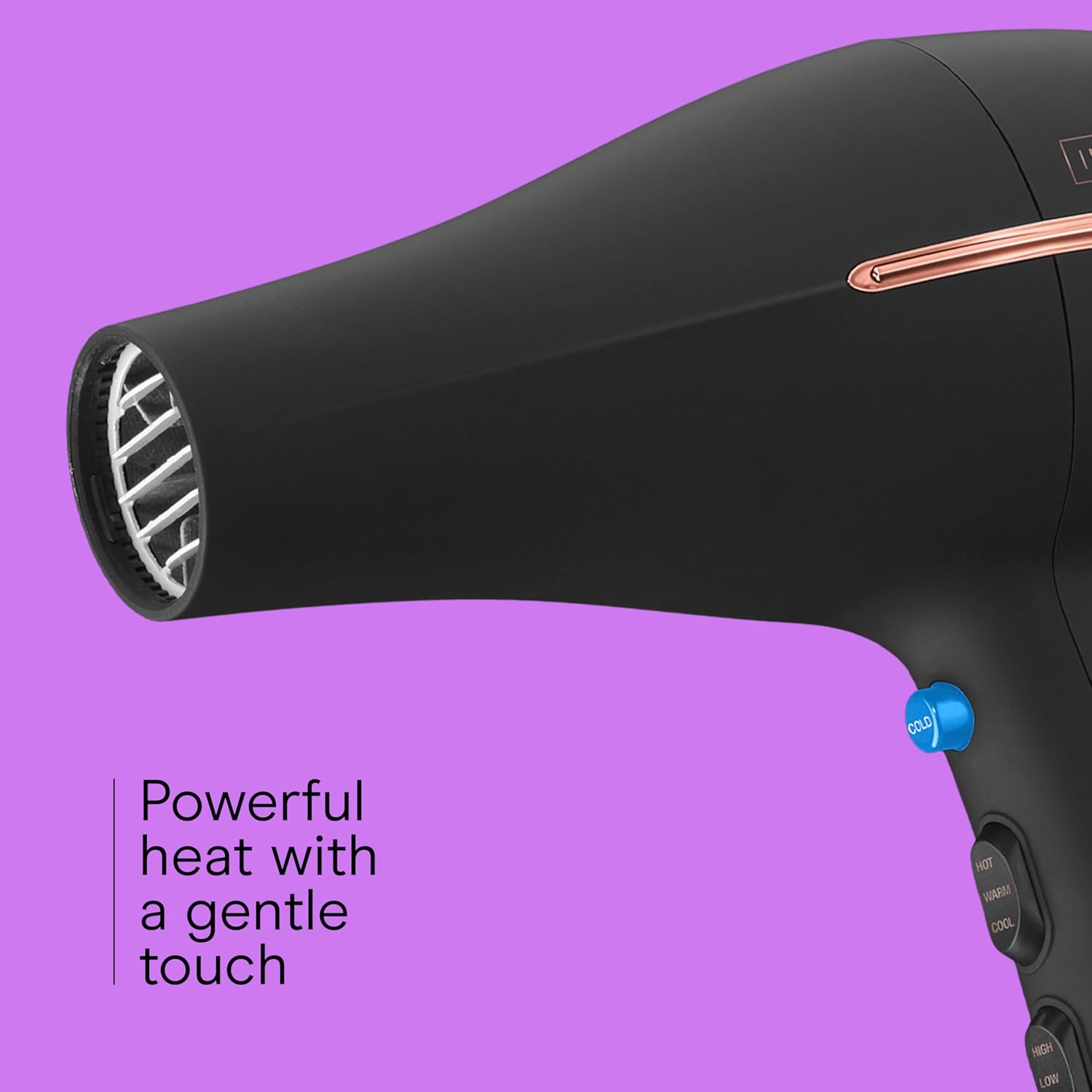 INFINITI PRO by CONAIR Hair Dryer, 1875W Blow Dryer with Diffuser and Concentrator, Ceramic Technology, 3 Heat & 2 Speed Settings, Cold Shot Button, Black