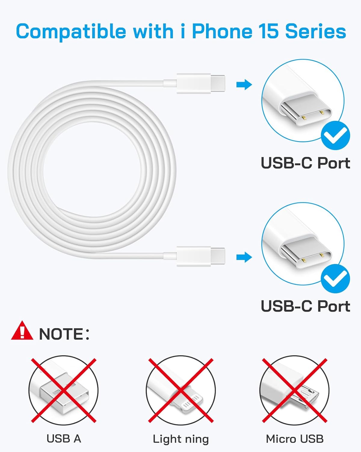 i Phone 17 16 15 Charger Fast Charging - 20W PD Fast Charger Block with 6Ft USB C Cable for i Phone 17/16/15 Series, i Pad Pro/Air/Mini, Galaxy S23, Pixel 8 & More (2-Pack)