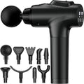 Massage Gun, Muscle Massage Gun for Athletes Handheld Electric Deep Tissue Back Massager, Percussion Massage Device for Pain Relief with 30 Speed Levels 9 Heads Black