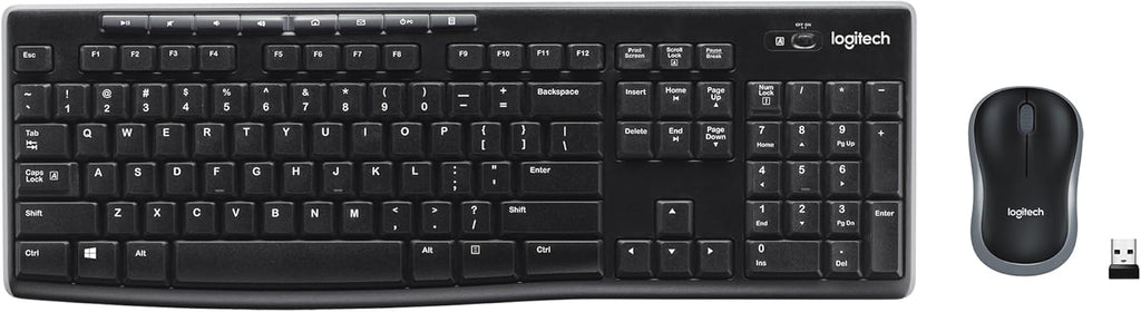 Logitech MK270 Wireless Keyboard and Mouse Combo for Windows, 2.4 GHz, 8 Multimedia Keys, PC, Laptop, Wireless Keyboard Compact Mouse Combo - Black Visit the Logitech Store