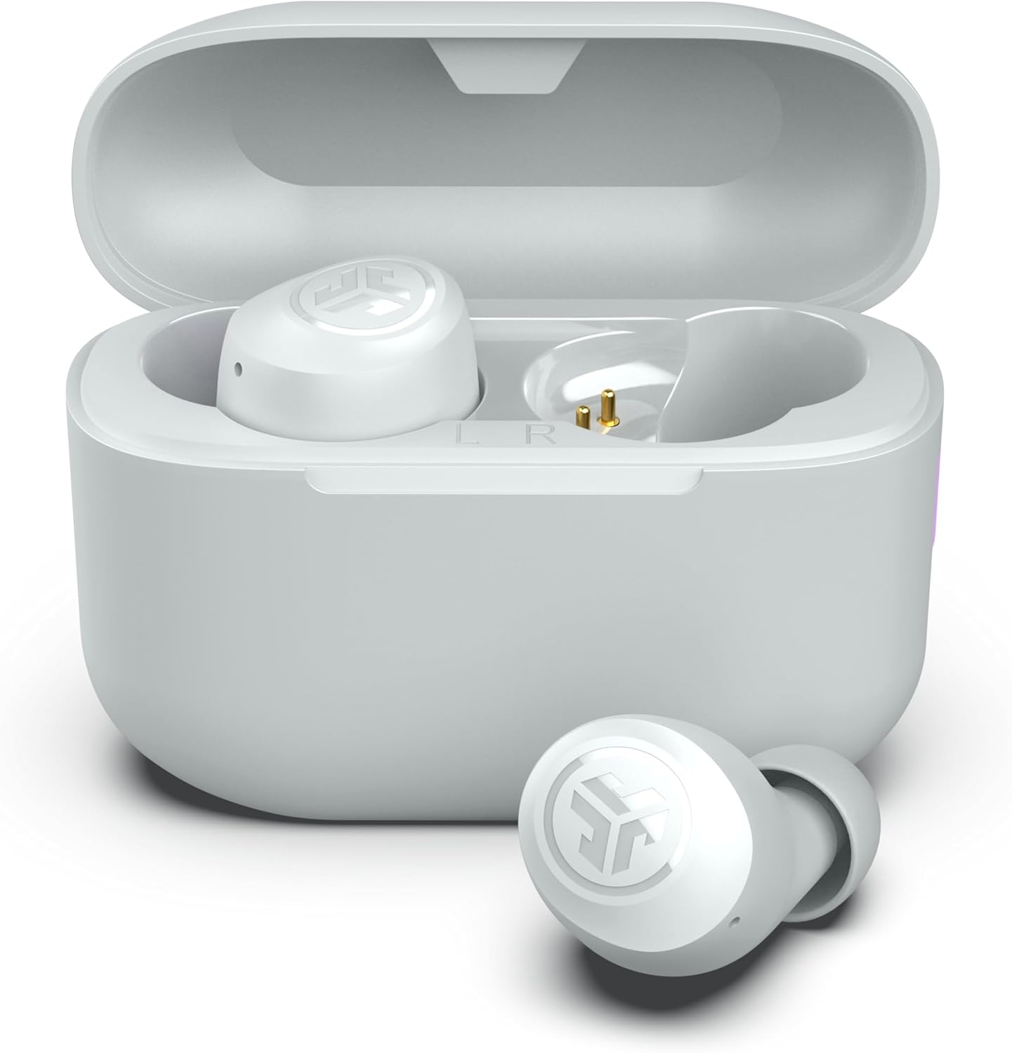 JLab Go Air Pop+ True Wireless Earbuds, in Ear Headphones, Bluetooth Earphones, 35H Playtime Ear Buds, Bluetooth Earbuds with Microphone, USB-C Charging Case, Dual Connect, EQ3 Sound, Cloud White