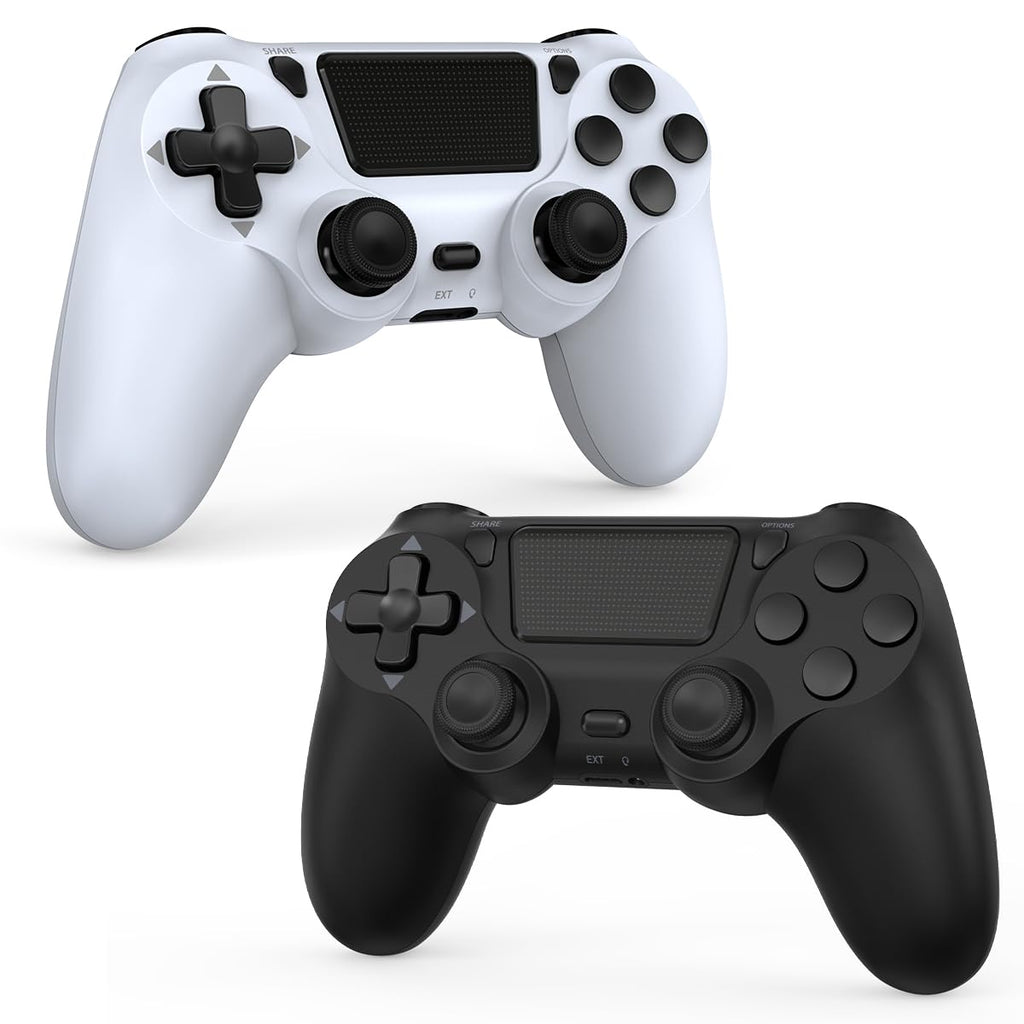 Wuthur 2 Pack Wireless Controller Compatible with PS4/Pro/Slim (Black & White)