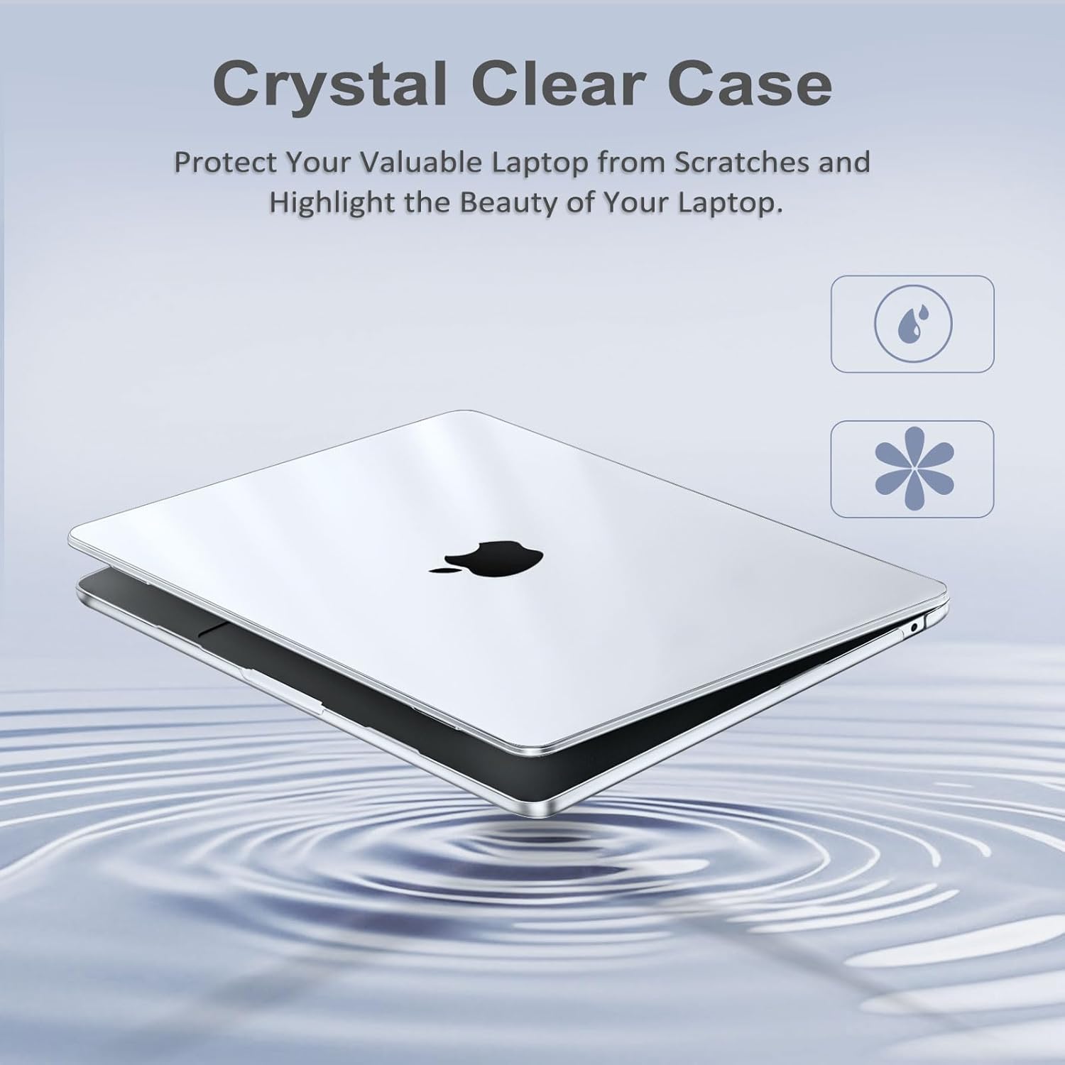 MOSISO Compatible with MacBook Air 13 inch Case 2026 2025 2024 2023 2022 M4 A3240 M3 A3113 M2 A2681,Plastic Hard Shell&Keyboard Cover&Screen Film&Pouch for MacBook Air 13.6 inch Case, Crystal Clear