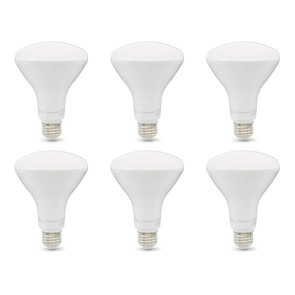Basics BR30 LED Light Bulbs, 65W Equivalent, 11W Energy Efficient, E26 Standard Base, Soft White 2700K, Dimmable, 10,000 Hour Lifetime, 6-Pack