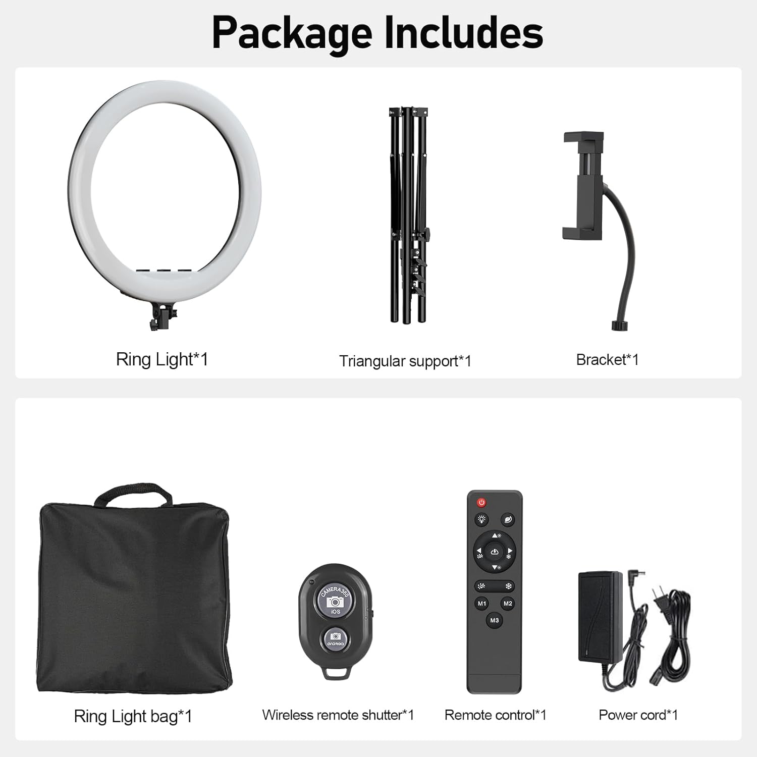 Hagibis 21 inch Ring Light with Stand Outer 55W 5600k Dimmable LED Light, Tripod Stand,and Phone Holder，Remote Controller,Carrying Bag ，CRI 97+ 2540lux, for Streaming Home Office Zoom Call Lighting