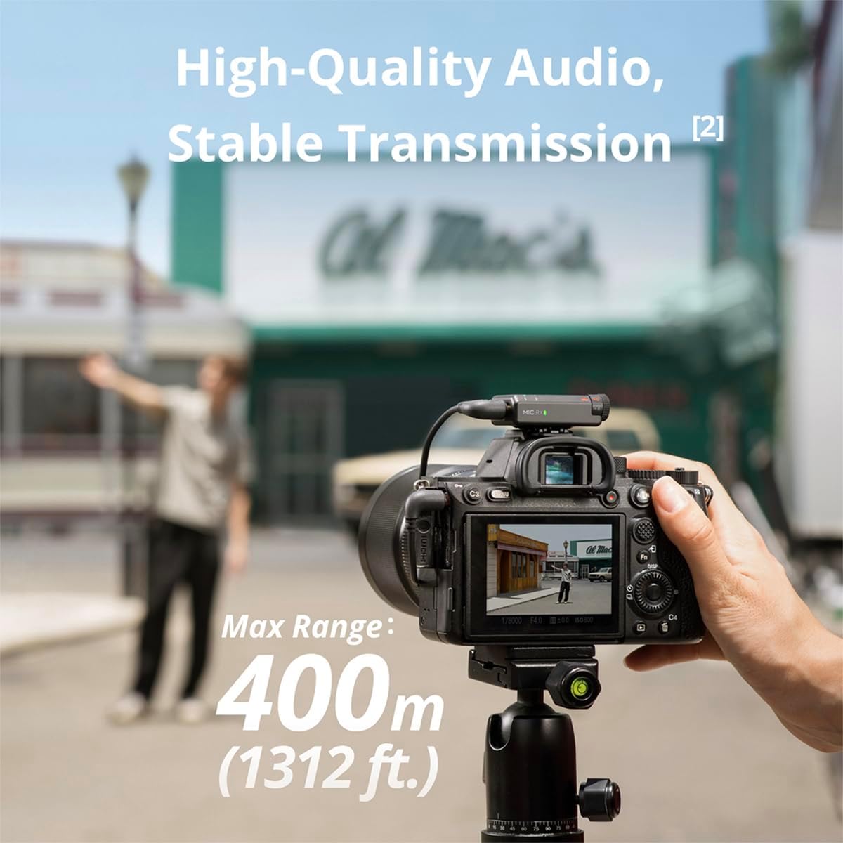 DJI Mic Mini (1 TX + 1 RX), Wireless Lavalier Microphone for iPhone/Camera/Android, Ultralight, Detail-Rich Audio, Noise Cancelling, Automatic Limiting, Vlog, Streaming, 400m Transmission