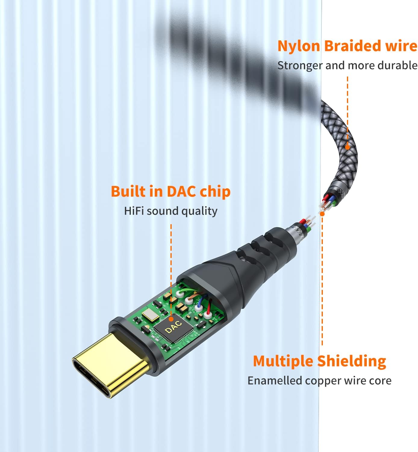 JXMOX USB Type C to 3.5mm Female Headphone Jack Adapter, USB C to Aux Audio Dongle Cable Cord Compatible with iPhone 17 Air 16 15 Pro Max, Samsung Galaxy S25 S24 S23 S22, Pixel 9 8, iPad Pro, MacBook