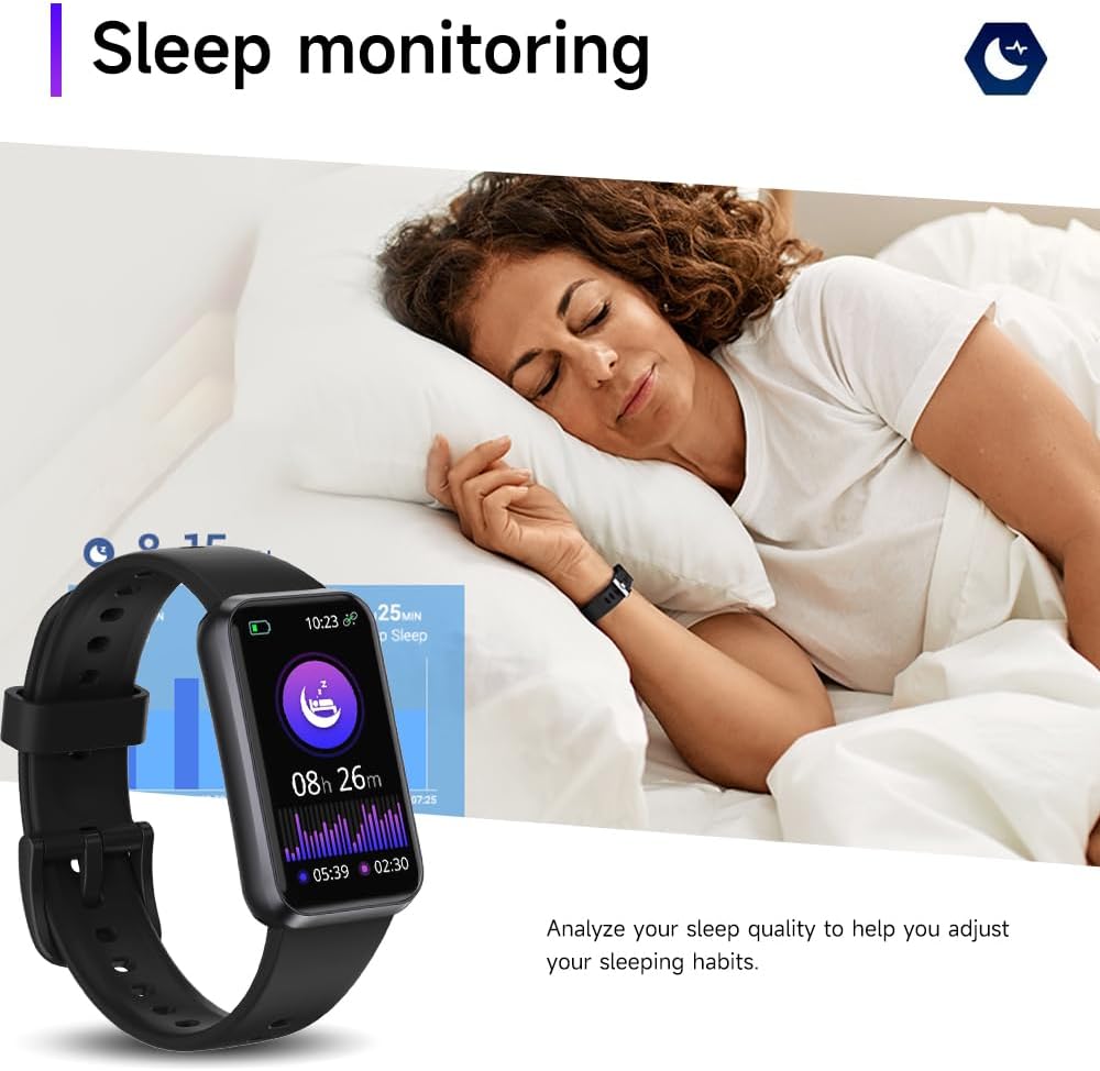 USMECBL Fitness Trackers,Blood Oxygen Heart Rate Sleep Monitor,Smart Band 24/7 Health Monitoring,Calorie Pedometer Steps Counter Activity watchs/Notifications for iOS/Android