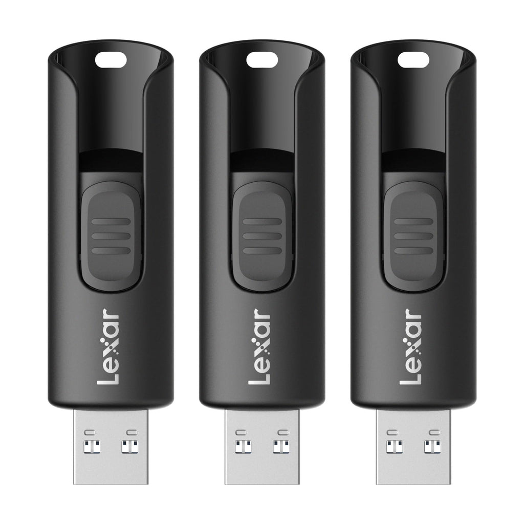 Lexar 64GB 3-Pack Flash Drive A30E USB 3.2 Gen 1, USB Drive up to 100MB/s, Storage Expansion and Backup for PC and Mac Systems
