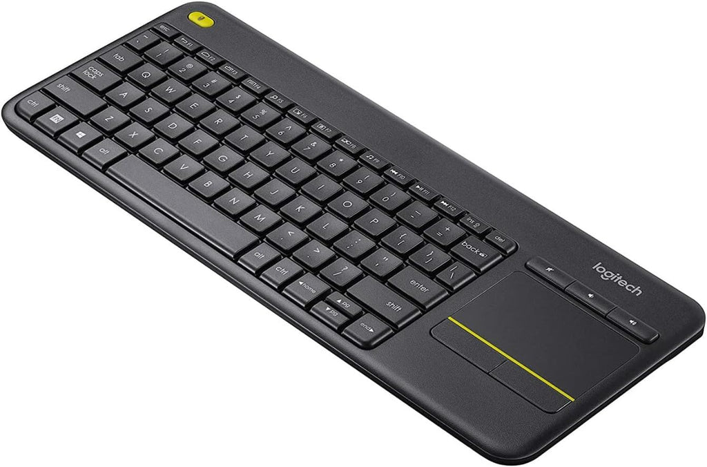 Logitech K400 Plus Wireless Touch TV Keyboard with Easy Media Control and Built-in Touchpad, HTPC Keyboard for PC-Connected TV, Windows, Android, ChromeOS, Laptop, Tablet - Black