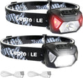 Lepro LE Headlamp Rechargeable, LED Head Lamp with 6 Modes for Camping & Hiking Gear Essentials, IPX4 Waterproof High Lumen Bright Headlight Flashlights with Adjustable Headband, USB Cable Include