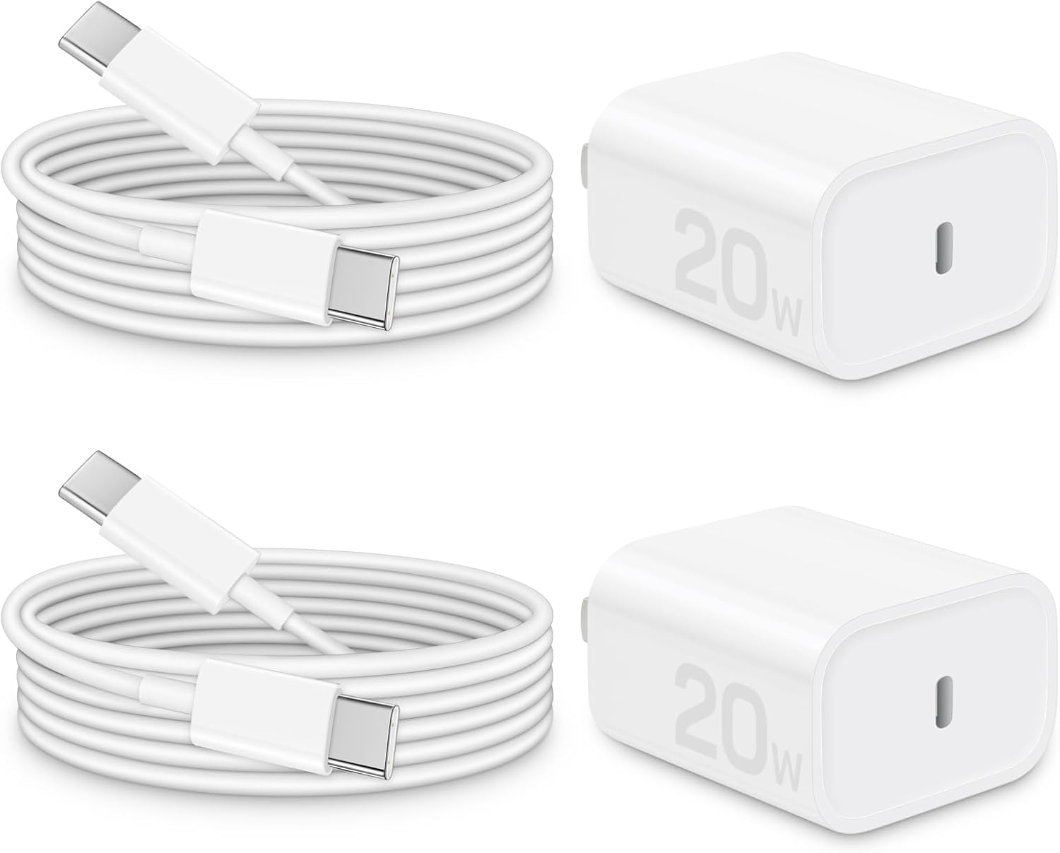 i Phone 17 16 15 Charger Fast Charging - 20W PD Fast Charger Block with 6Ft USB C Cable for i Phone 17/16/15 Series, i Pad Pro/Air/Mini, Galaxy S23, Pixel 8 & More (2-Pack)