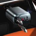 Retractable Car Charger, 84W Car Charger USB C 4 in 1, Car Accessories Fast Charging Car Charger Adapter for iPhone 17 16 15 14 13 12 Pro Max, Samsung, Pixel | Travel Essentials Gifts for Men Women