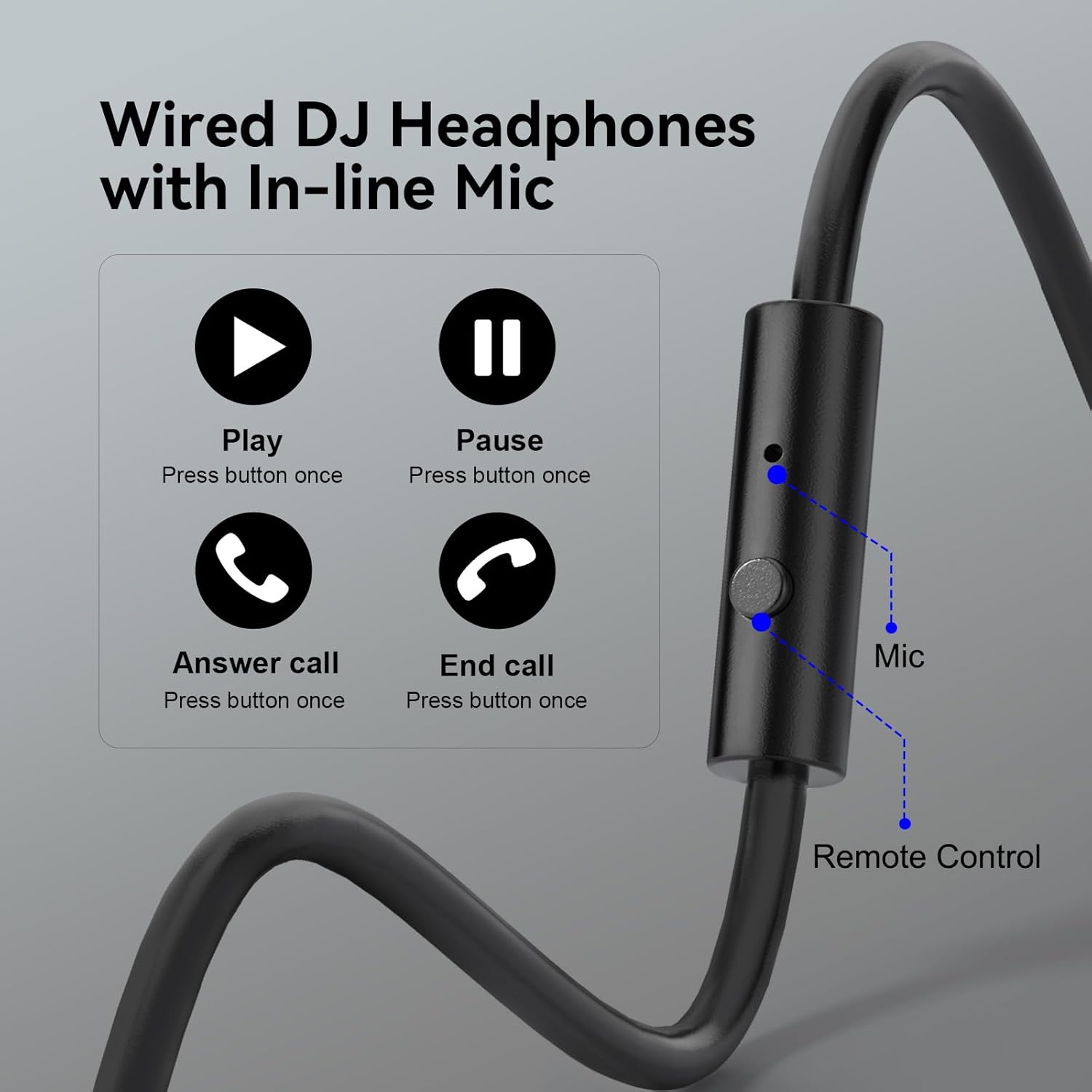 OneOdio Wired Over Ear Headphones Hi-Res Studio Monitor & Mixing DJ Stereo Headsets with 50mm Drivers and 1/4 to 3.5mm Jack for AMP Computer Recording Podcast Keyboard Guitar Laptop - Black