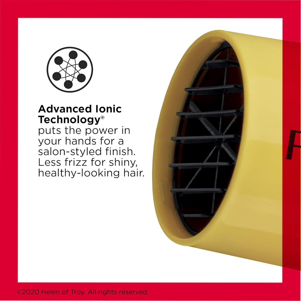 REVLON Compact Hair Dryer | 1875W Lightweight Design, Perfect for Travel, (Yellow)
