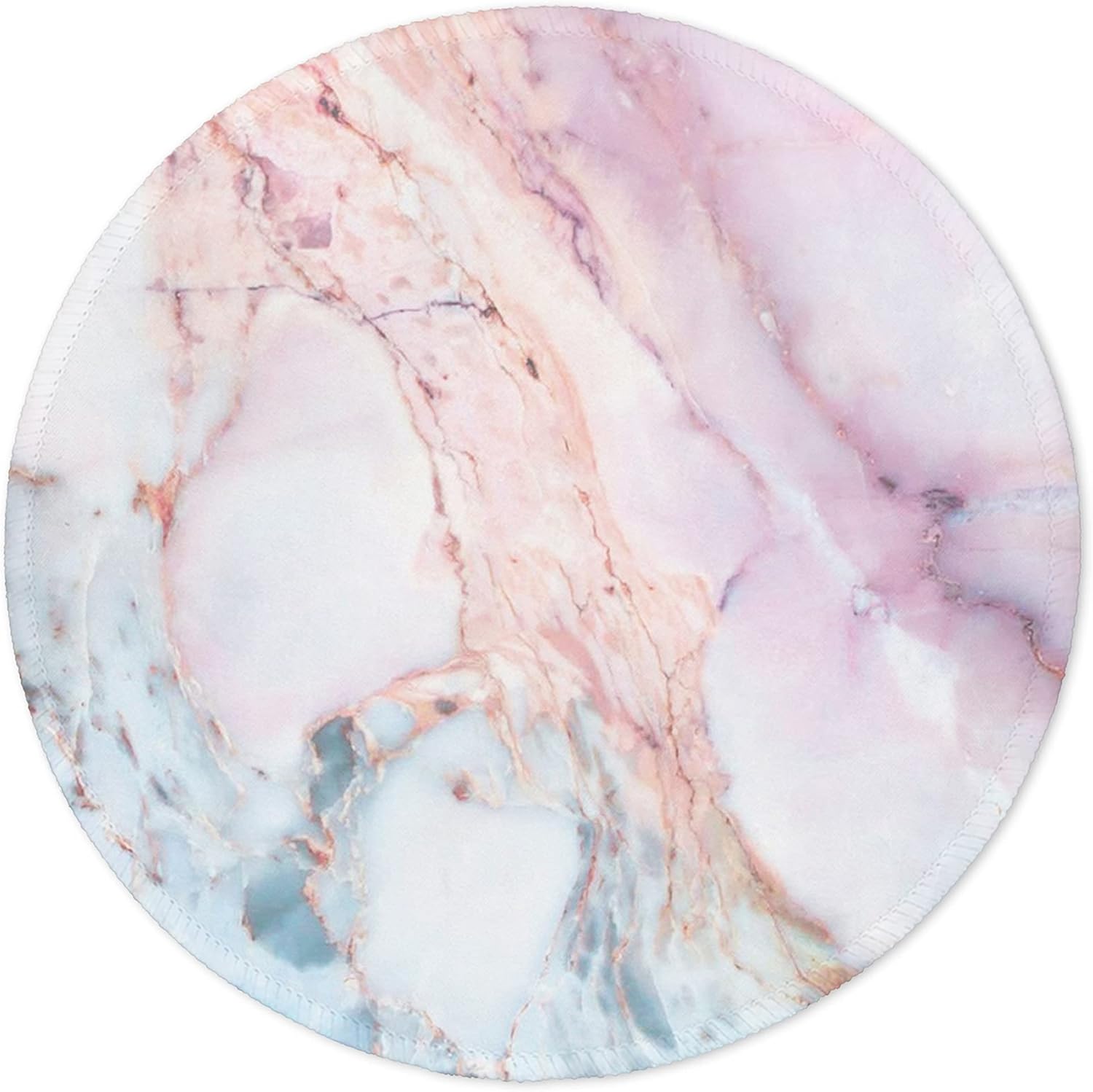 ITNRSIIET Marble Round Mouse Pad Pink Marble Customized Premium-Textured Washable Desktop Protection Mouse Mat with Non-Slip Rubber Base 7.87×7.87×0.12 inches, Pink Marble