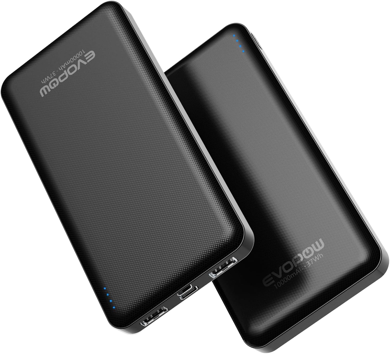 2 Pack Portable Charger, Slimmer 10000mAh Power Bank, USB C in&Out Fast Charging Battery Pack, Portable Power Bank for iPhone 16 15 14 13 12 iPad Samsung S23 S22 Pixel and Heated Vest (Black)