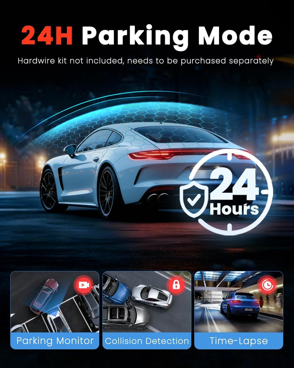 3 Channel Dash Camera for Cars,Triple Lens 4K+1080P+1080P Dash Cam Front Rear Inside,Built-in 5G WiFi & App, Night Vision,24H Parking Mode,Loop Recording,170° Wide Angle,32GB Card Included(Black)