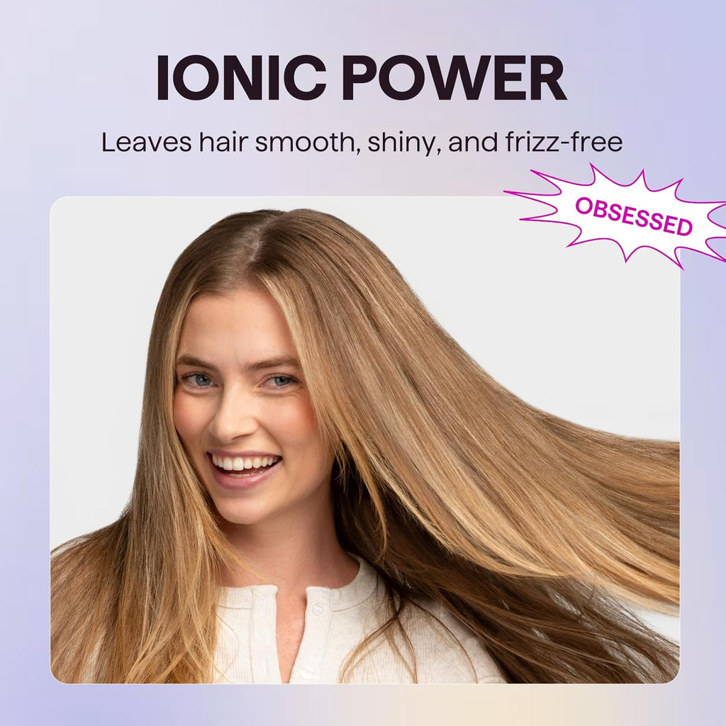 Wavytalk Hair Dryer, Blown Away Ionic Hair Dryer for Curly Hair with Diffuser, 1875W Fast Drying Blow Dryer with Ceramic Technology, 3 Attachments for All Hair Types, Light and Quiet, White