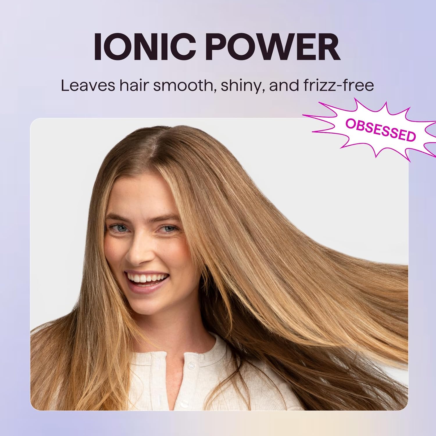 Wavytalk Hair Dryer, Blown Away Ionic Hair Dryer for Curly Hair with Diffuser, 1875W Fast Drying Blow Dryer with Ceramic Technology, 3 Attachments for All Hair Types, Light and Quiet, White